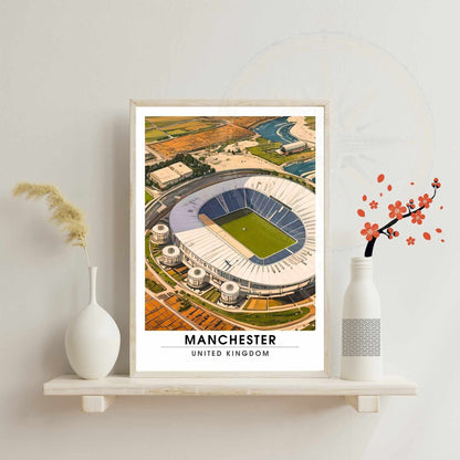 Affiche Manchester - Etihad Stadium | impression de voyage Manchester | affiche de voyage Manchester | Affiche Etihad Stadium