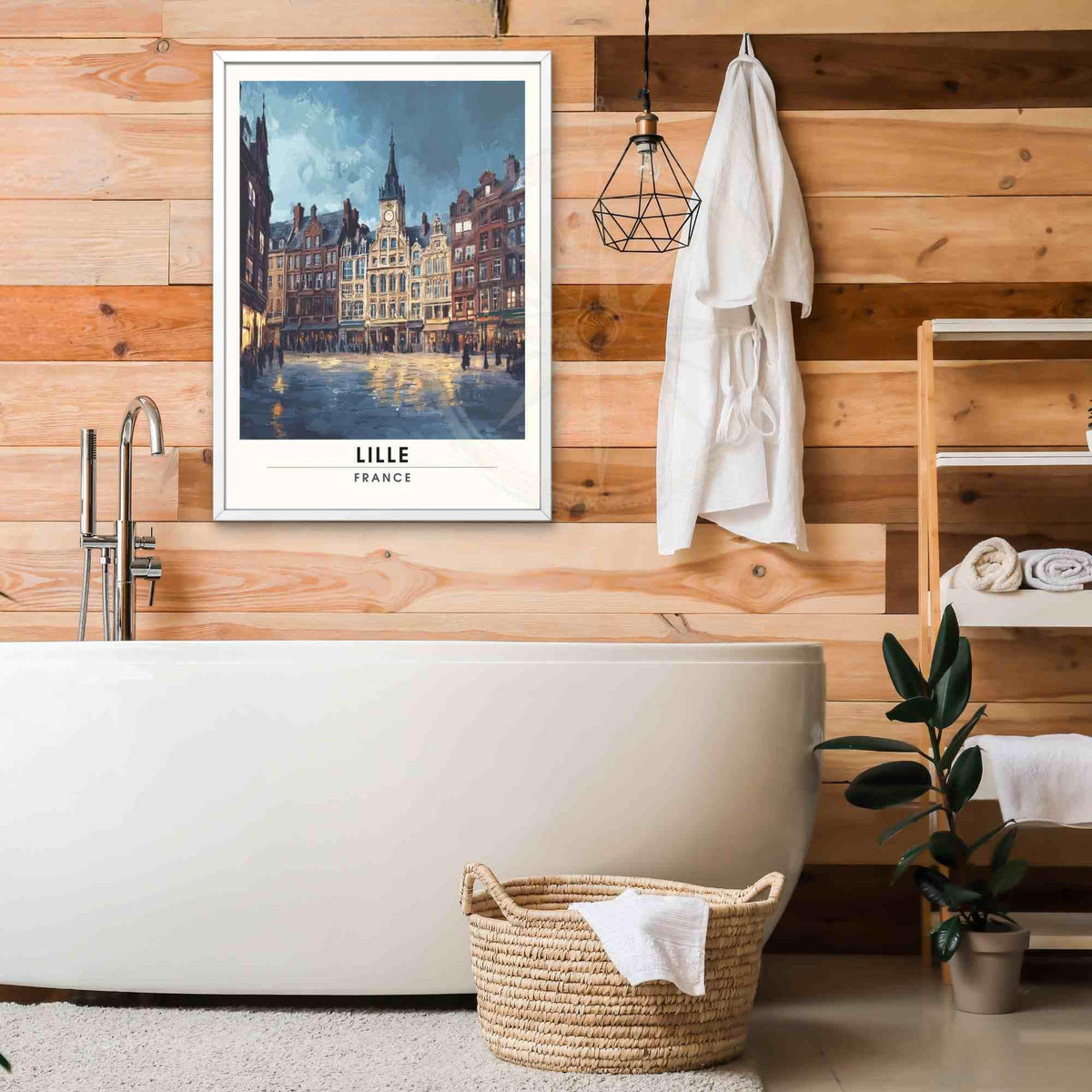 Affiche de voyage Lille | Impression Lille, France - Voyage nocturne